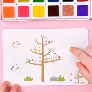 Oldlaiben Finger Painting Set 12&24 Colors Washable Early Education Kid Creative Coloring DIY Art Craft Book 手指画