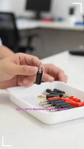 10pcs 20pcs 4mm Banana Plate Plugs Connectors Red and Black Solderless for Audio Speaker Video Musical
