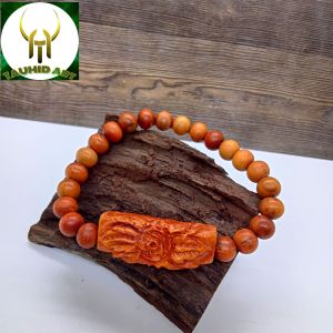 gelang kayu bajakah ukir bunga Fs007
