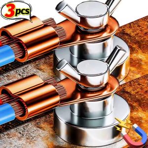 3PCS Powerful Magnetism Welding Ground Magnet Copper Electrode Welding Fixing Clamps Single Head Welding Support Accessories