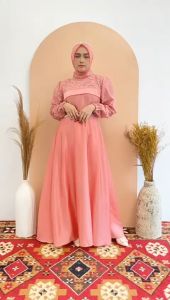 (ZXC) KINAN GAMIS MAXI DRESS PREMIUM MAXMARA SILK TILE / GAMIS PESTA / GAMIS KONDANGAN / MAXI