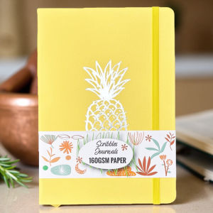 BUJO A5 สมุดจดแบบมีจุดพร้อมหน้าตัวเลข กระดาษครีมหนา 160 แกรม สมุดโน้ตแบบมีจุด 160 หน้า ปกแข็งสำหรับเขียนและวาดภาพ