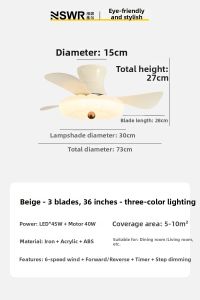NSWR | Creative Quiet & Strong Wind Cloud-shaped Fan Ceiling Light