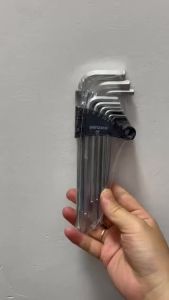 Bộ Cờ Lê Lục Giác 9 Món Kích Thước Trung Bình Đầu Bi Dài Đầu Dẹt Thép Crom-Vanadium Dụng Cụ Dùng Cho Việc Làm Việc Với Kim Loại