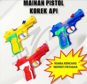mainan jadul pistol korek api kayu murah