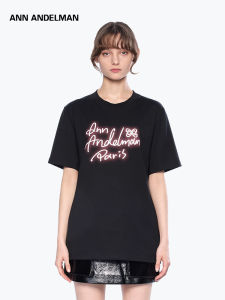 ANN ANDELMAN | Fluorescent Logo Printed Short Sleeve T-Shirt