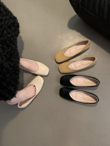 Flats Mary Jane Shoes Soft Sole Slip-On Womens Fashion Flat Bottom Casual Low Heel PU Leather Spring Summer New Style