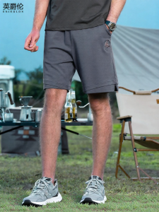 Enjeolon | Knit Sport Casual Shorts Embroidery American Retro Style