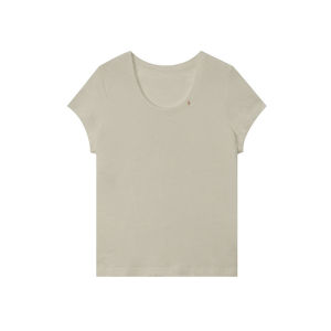 Miiow | Grey Simple Summer Round Neck T-Shirt Women Loose Versatile Solid Color Thin Shoulder Top Cotton Polyester Blend Short Sleeve