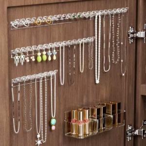 3/6/12/18pcs Necklace Storage Rack Bracelet And Earrings Link With 8 Hooks Anti-Tangle Wall-Mounted Jewelry Display Rack