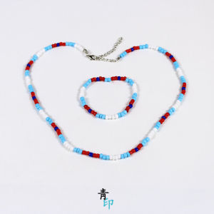 Interpret My Love with Your Heart Pp Same Style Colorful Beads Necklace Bracelet Bkpp Milky Cool Choker Clavicle Chain Beaded