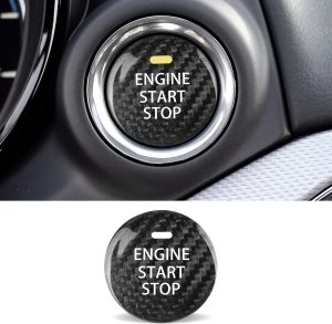 For Mazda 3 6 CX-3 CX-5 CX-9 MX-5 Miata Real Carbon Fiber Car Keyless Engine Start Stop Push Button Cover Sticker Accessories