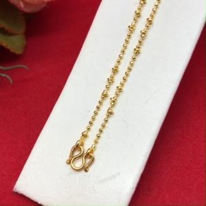 18 นิ้ว คอทองลายไข่ปลาคั่นเม็ด ชุบทอง ทองปลอม ใส่ได้ทุกโอกาส ใส่อาบน้ำได่ งานสวย พร้อมส่ง