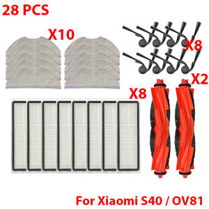 For Xiaomi S40 / OV81 Robot Vacuum Cleaner Spare Parts Main Side Brush Mop Cloth Hepa Filter Dust Bag Replacement Accessories