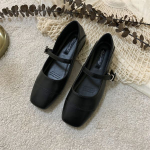 Giày Đế Bằng Mary Janes Cổ Điển Cho Nữ Giày Đế Bằng Đế Phẳng Hở Mũi Thời Trang Thường Ngày Giày Da PU Thoáng Khí