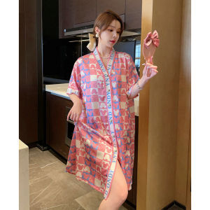 ชุดนอนสาวอวบ ชูดนอนผู้หญิง ลายการ์ตูนชูดนอนผู้หญิง ชูดแชกผ้าสาติน ชูดนอนลายการ์ตูนน่ารัก สินค้าในไทยพร้อมส่ง