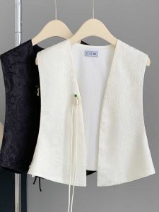 New Chinese Style Short Vest Womens Fashion Outerwear Shoulder Shawl Spring Autumn 2025 High-End Feelings Matching Tops