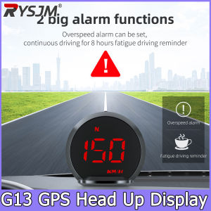 RYSJM | 7 Colors GPS Speedometer G13 Head Up Display Universal Digital GPS HUD for Car Gauge with KMH Speed Fatigued Driving Alert