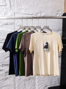 Ice Skin Technology UV Protection Fabric Mens Summer Outdoor Sports round Neck Short Sleeve T-Shirt Breathable Lightweight Casual Tee