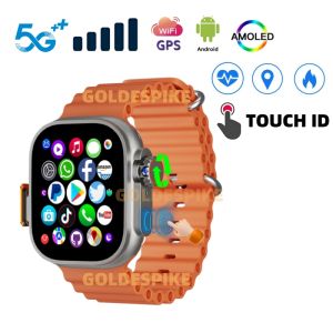 DW100 PRO SmartWatch 4G/5G Android OS GPS 2.2inch AMOLED Smart Watch Download Apps Play Store TOUCH ID SIM Card WIFI