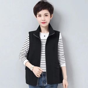 Áo Vest Nữ Dáng Rộng Thường Ngày Mùa Xuân Thu Ngắn 2026 Mới Cỡ Lớn Áo Khoác Ngoài Thời Trang Cho Mẹ Trung Niên