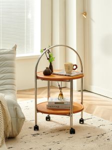 Nordic Vintage Foldable Solid Wood Coffee Table Living Room Sofa Side Table Corner Table Small Mobile Cart Home Furniture