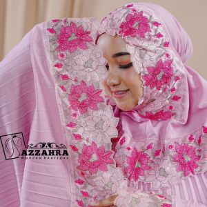 Mukena Terbaru Plisket Renda Bordir Bunga Manik Diamond