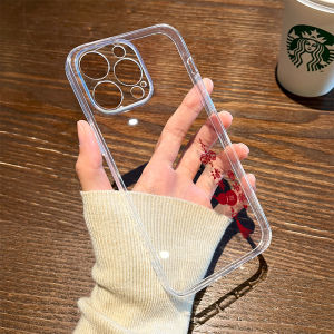 เคสโทรศัพท์ซิลิโคน Apple สำหรับผู้ชายและผู้หญิงแบบใส เคส iPhone ที่สร้างสรรค์และเรียบง่ายพร้อมลายลูกไม้สำหรับ 17/16/15/14Plus/13ProMax/12Mini/11/XS