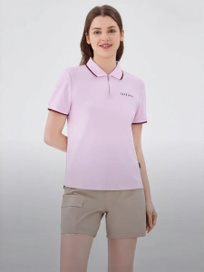 ELLE Active | Fashionable Casual ELLE Active Polo Shirt Zipper Sleeveless Top Sporty Versatile Summer Polyester Straight Cut Ladies Wear