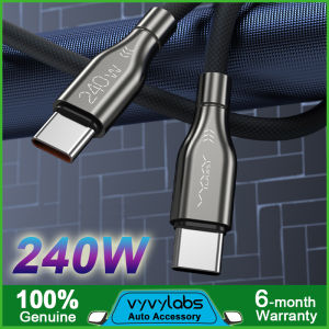 Vyvylabs 240W Cable Type-C PD 3.1 Protocol Fast Charging Type-C to Type-C Nylon Braided Cord for Macbook Huawei Xiaomi iPhone 15 16 Pro Max