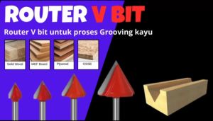 Mata Router V Bit 3D Carbide untuk Kayu Shank 6mm V Groove