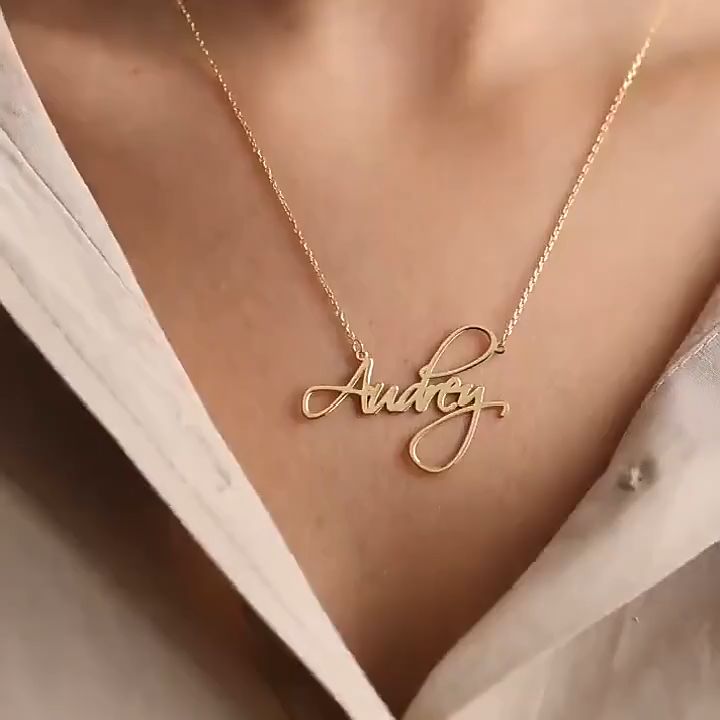027 Kalung Custom Liontin Nama Font Tanda Tangan Bisa Buat Nama Sendiri Lapis Emas 24k Anti Karat