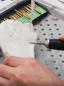 30 Pieces/Set Tool Abrasive 3x3 120# Titanium-plated Diamond point Cone Grinding Head Stone jade Peeling Jade Polishing bits