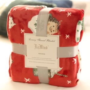 Export Christmas Wind Flannel Blanket Nap Blanket Bed Sheets Air Conditioning Coral Fleece Blanket Bed Cover Blanket Towel Blanket