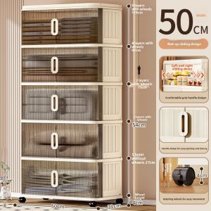 Multi-Function Foldable Transparent Storage Cabinet