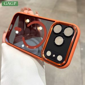 For iPhone 17 Pro Max Air for Magsafe Case Clear PC Shockproof Armor Magnetic Cover for iPhone 13 14 15 12 11 16 Pro Max 16 Plus