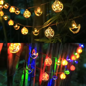 Solar 6M 20LED Deepavali light 8modes LED Diwali Light outdoor Waterproof Fairy String Lights deepavali decoration