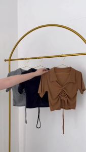 VIERA Top l Crop top Tali Serut l Rib Knit Premium l Kamisol Wanita l Tank Top l Rajut Premium