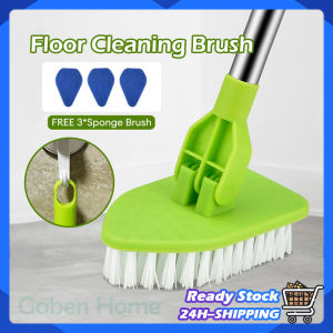 Retractable Floor Brush Rotation Long Handle Cleaning Mop Penyapu Lantai Triangular Floor Brush Adjustable Sponge Brush Glass Window Cleaning Tools