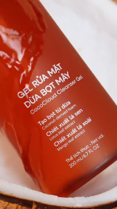 Bộ 3 làm sạch sâu Gel rửa mặt Dầu tẩy trang dừa và Tẩy tế bào chết cơm dừa Chắt Chiu