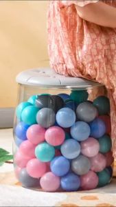 New Transparent Storage Bucket Dual-purpose Can Sit Childrens Toy Storage Stool Baby LEGO Building Block Doll Sorting Bucket