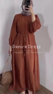 DANIRA DRESS GAMIS WANITA TERBARU BAHAN CRINKLE AIRFLOW SIZE XS S M L XL XXL