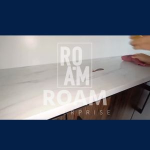 ROAM ARISAN Melamine Table Top Kitchen Storage Cabinet 3 Drawer 1 Door Kabinet Dapur Almari with Leg Walnut Wenge Color