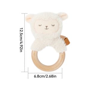 Baby Rattle Toy Soft Music Ring Sensory Baby Cotton Plush Rabbit Bear Infant Newborn 0-12M Early Motor Development Toy Gifts