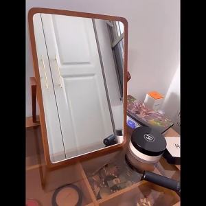 Gương Trang Điểm Gấp Đôi Mặt Phẳng Từ Gỗ Thật