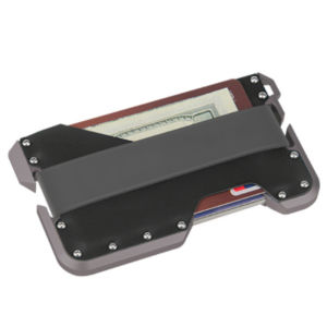 MLZH | Magnetic Carbon Fiber Adjustable Ring Holder Anti-Theft Wallet Card Case