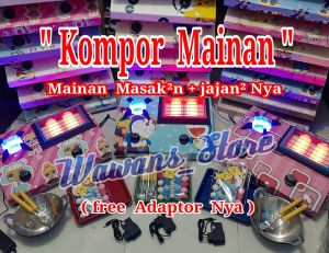 KOMPOR MAINAN. Mainan Masak²n Komplit Dengan jajan²nya + Adaptor nya