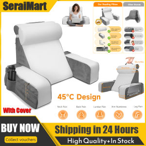 🚚การจัดส่งภายในประเทศ🚚หมอนที่พักที่นอนสำหรับอ่านหนังสือสำหรับผู้ใหญ่-รองรับหลังใหญ่พิเศษพร้อมแขนที่ถอดออกได้กอดหมอนอิงโซฟาการเล่นเกมและดูทีวีปลอกกำมะหยี่ซักได้ (61ซม.)