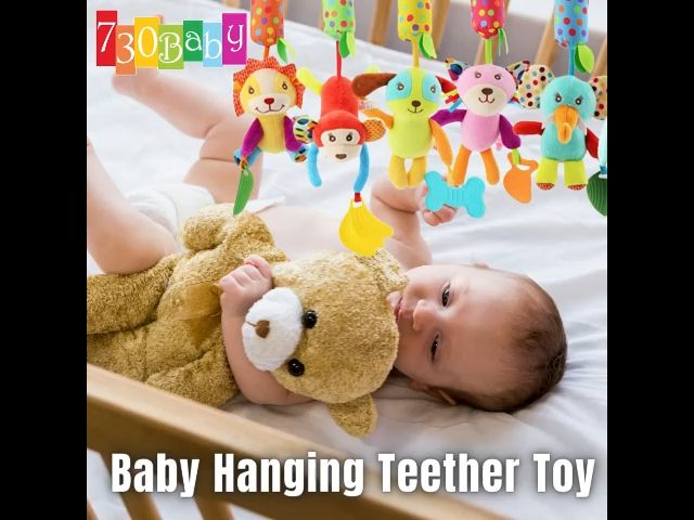 SIMPLYBABY Baby Wind Chime Rattle Hanging Toy Soft and Colorful Animal Toy  for Stroller Crib Playmate