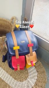 TAS RANSEL M EILEEN RUMAH WARNA TAS WANITA ANAK SEKOLAH KULIAH KERJA LAPTOP NOTEBOOK